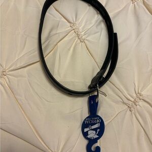 Black leather belt size 24